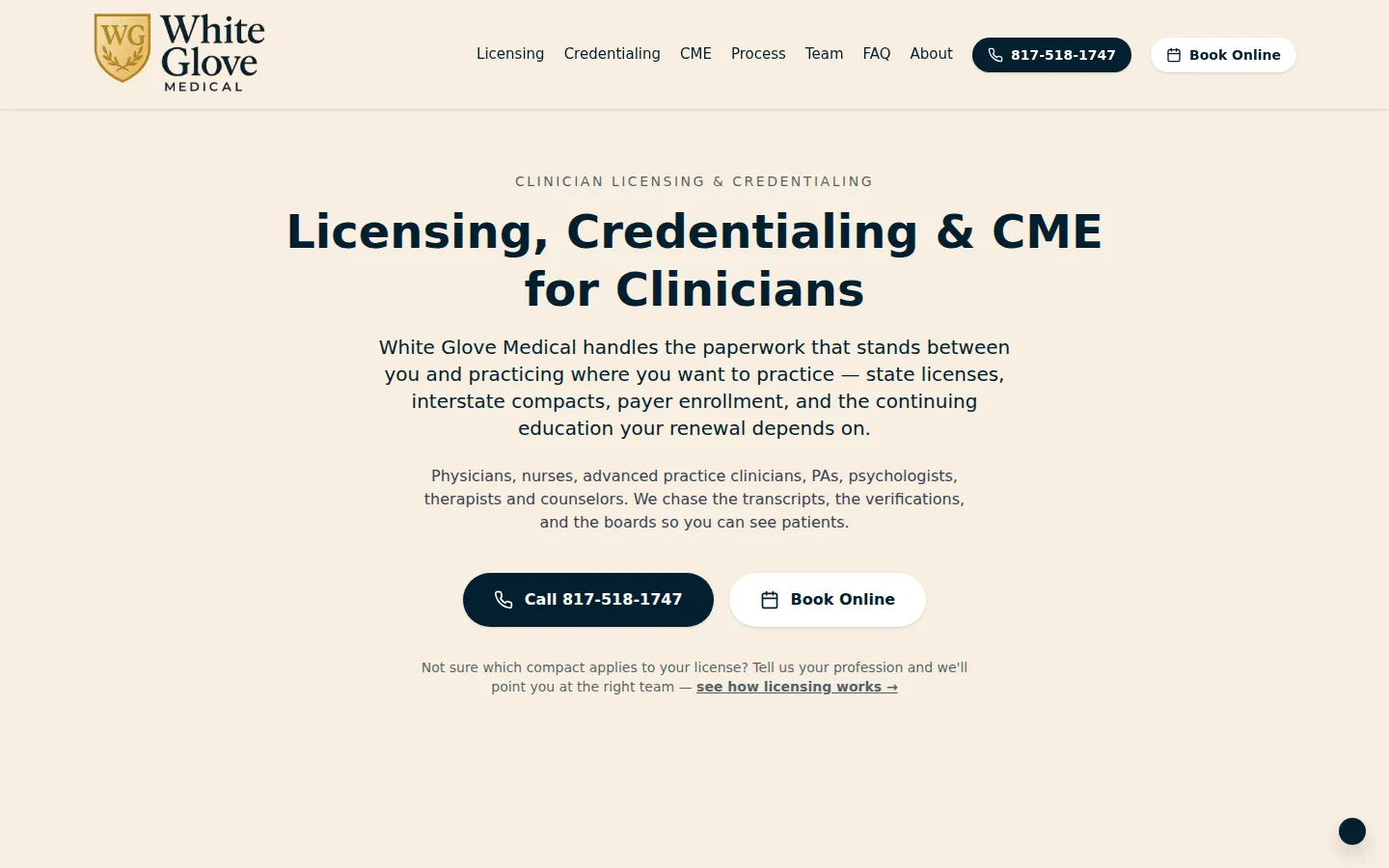 White Glove Medical website